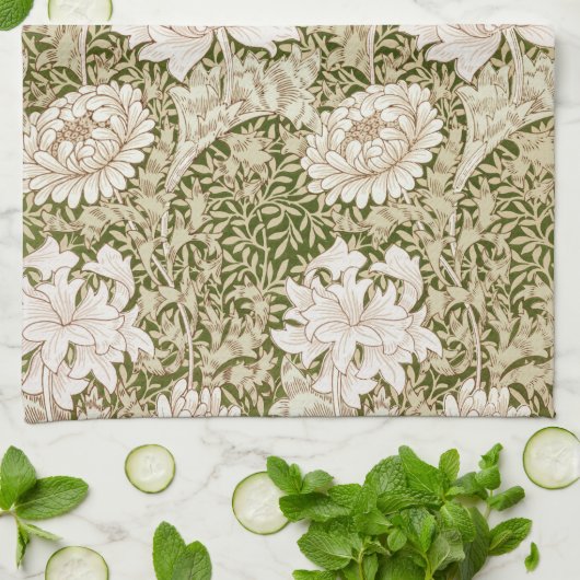 Chrysanthemum Gold, William Morris Geschirrtuch (Gefaltet)
