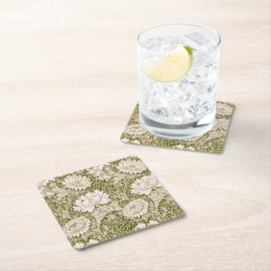 Chrysanthemum Gold, William Morris Rechteckiger Pappuntersetzer (Vor Ort)