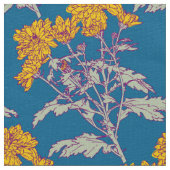 Chrysanthemum goldgelb zeichnend Stoff (Nahaufnahme)