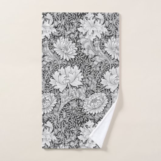 Chrysanthemum Gray, William Morris Badhandtuch Set (Handtuch)