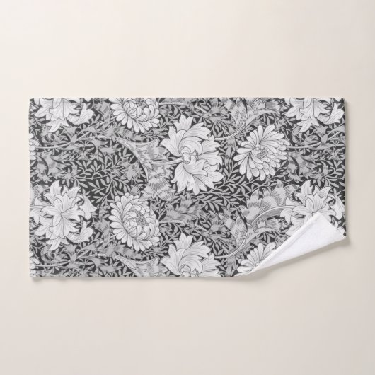 Chrysanthemum Gray, William Morris Badhandtuch Set (Handtuch)