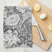 Chrysanthemum Gray, William Morris Geschirrtuch (Viertel Falte)