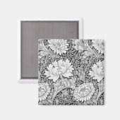 Chrysanthemum Gray, William Morris Magnet (Vorderseite/Rückseite)