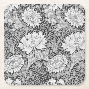 Chrysanthemum Gray, William Morris Rechteckiger Pappuntersetzer