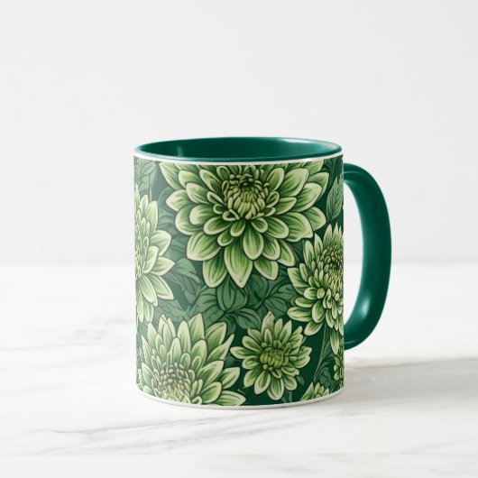 Chrysanthemum grüne Blume Tasse (VorderseiteRechts)