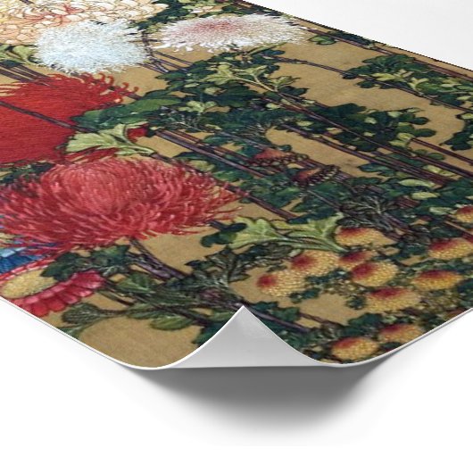 Chrysanthemum, Hokusai Poster (Ecke)