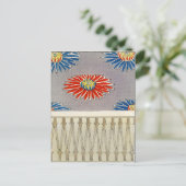 Chrysanthemum illustration. Japanese Patterns  Postkarte (Stehend Vorderseite)
