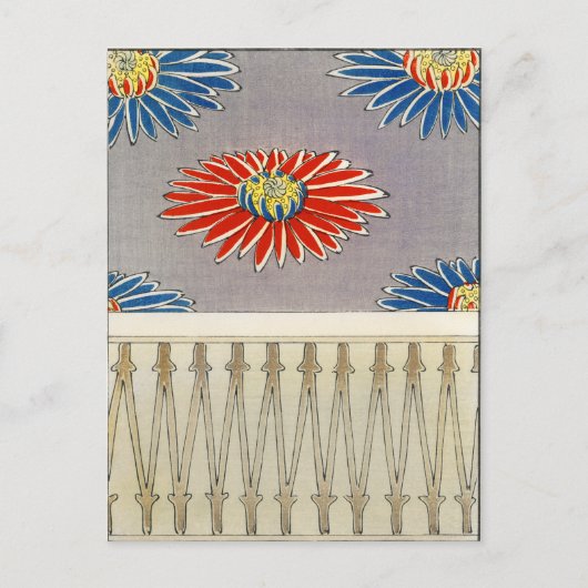 Chrysanthemum illustration. Japanese Patterns  Postkarte (Vorderseite)