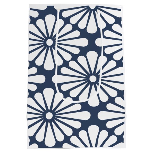 Chrysanthemum [indigo] - Japanese Pattern Mittlere Geschenktüte (Rückseite)