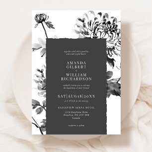 Chrysanthemum Ink Art Hochzeit Einladung