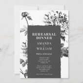 Chrysanthemum Ink Art Probe Abendessen Einladung (Vorderseite)