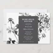 Chrysanthemum Ink Art Probe Abendessen Einladung (Vorderseite)