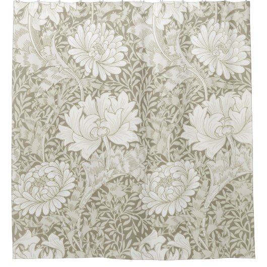 Chrysanthemum Ivory, William Morris Duschvorhang (Vorderseite)