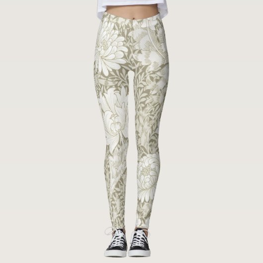 Chrysanthemum Ivory, William Morris Leggings (Vorderseite)