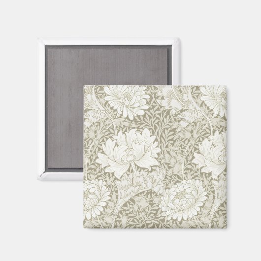 Chrysanthemum Ivory, William Morris Magnet (Vorderseite/Rückseite)