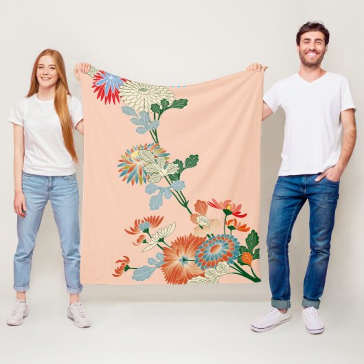 Chrysanthemum, japanisches Design Fleecedecke (Beispiel)
