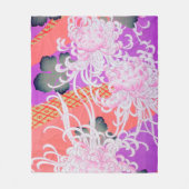 Chrysanthemum, japanisches Design Fleecedecke (Vorderseite)