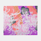 Chrysanthemum, japanisches Design Fleecedecke (Vorderseite (Horizontal))