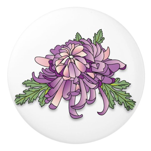Chrysanthemum Keramikknauf (Vorderseite)