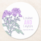 Chrysanthemum lila Blume Grafik Untersetzer (Vorderseite)