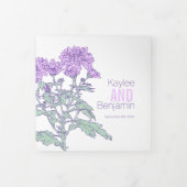 Chrysanthemum lila Blume zeichnend Dreifach-gefaltete Programmkarte (Cover)