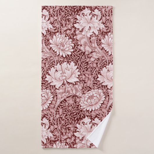 Chrysanthemum Maroon, William Morris Badehandtuch (Badehandtuch)