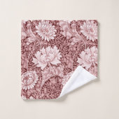 Chrysanthemum Maroon, William Morris Badhandtuch Set (Waschlappen)