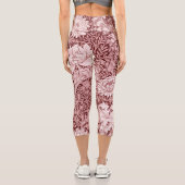 Chrysanthemum Maroon, William Morris Capri Leggings (Rückseite)