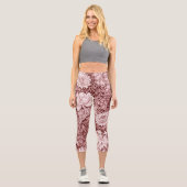 Chrysanthemum Maroon, William Morris Capri Leggings (Vorderseite)