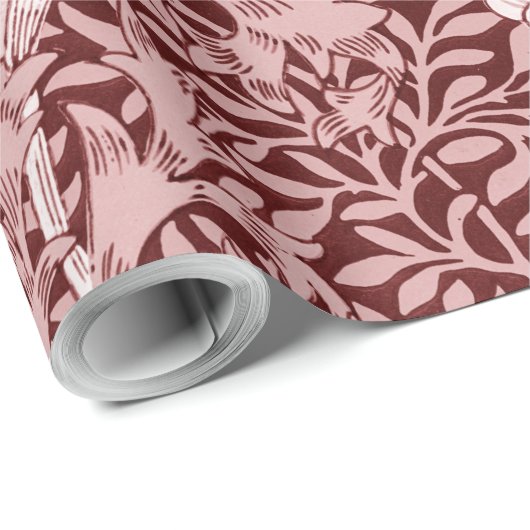 Chrysanthemum Maroon, William Morris Geschenkpapier (Rolleneckpunkt)