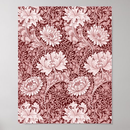 Chrysanthemum Maroon, William Morris Poster (Vorne)