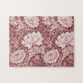 Chrysanthemum Maroon, William Morris Puzzle (Horizontal)