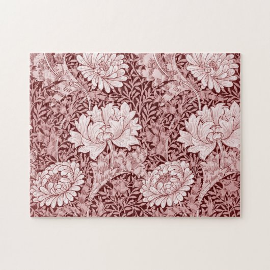 Chrysanthemum Maroon, William Morris Puzzle (Horizontal)