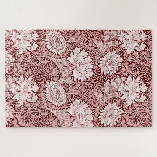 Chrysanthemum Maroon, William Morris Puzzle (Horizontal)