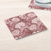 Chrysanthemum Maroon, William Morris Rechteckiger Pappuntersetzer (angewinkelt)