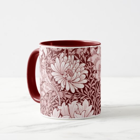 Chrysanthemum Maroon, William Morris Tasse (Vorderseite Links)
