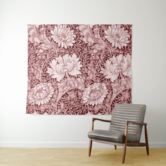 Chrysanthemum Maroon, William Morris Wandteppich (Beispiel (Horizontal))