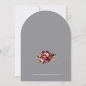 Chrysanthemum Monogramm auf geschweißtem Stein Einladung (Rückseite)