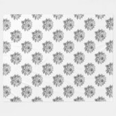 Chrysanthemum Muster - Monochrome auf Weiß Fleecedecke (Vorderseite (Horizontal))