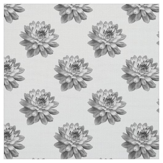 Chrysanthemum Muster - Monochrome auf Weiß Stoff (Muster)