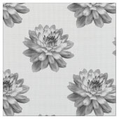 Chrysanthemum Muster - Monochrome auf Weiß Stoff (Nahaufnahme)