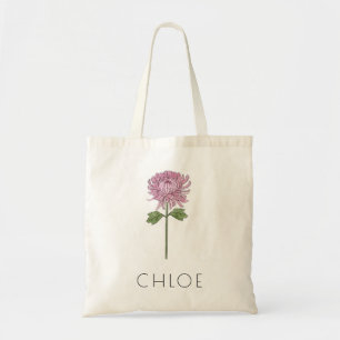 CHRYSANTHEMUM November Birth Blume Individuelle Na Tragetasche
