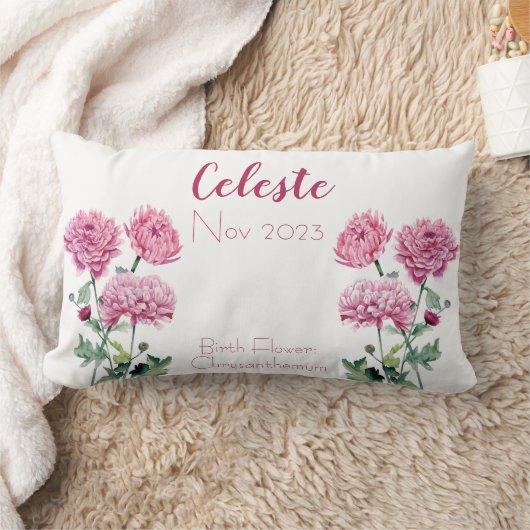 Chrysanthemum November Geburtstag Blume Lendenkissen (Decke)