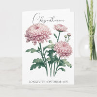 Chrysanthemum November Geburtstagskarte Blume Gebu