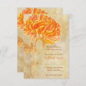 Chrysanthemum Orange Floral Wedding RSVP Karte (Vorne/Hinten)
