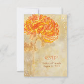 Chrysanthemum Orange Floral Wedding RSVP Karte (Rückseite)