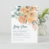 Chrysanthemum Pampas Grass Eukalyptus Orchids Invi Einladung (Stehend Vorderseite)