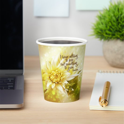 Chrysanthemum Party Cup mit Zitat Pappbecher (InSitu)