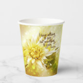 Chrysanthemum Party Cup mit Zitat Pappbecher (Vorderseite)