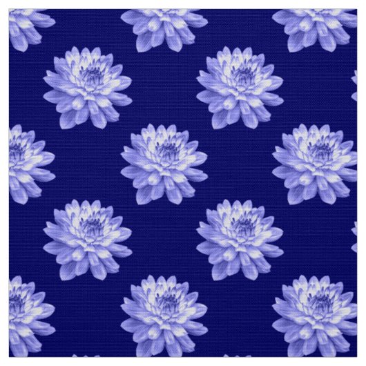 Chrysanthemum Pattern - Deep Navy Blue Stoff (Muster)
